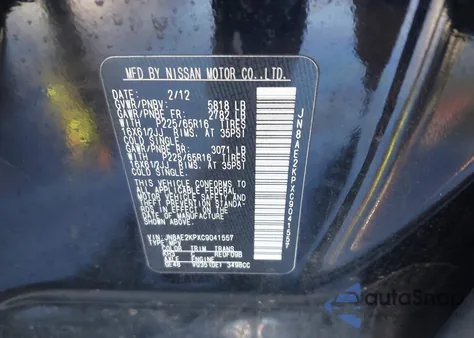2012 Nissan Quest S from USA, damaged, VIN JN8AE2KPXC9041557